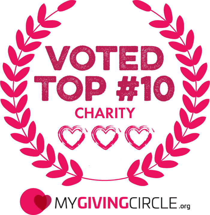 Paws2Rescue badge for being voted a top 10 charity at My Giving Circle