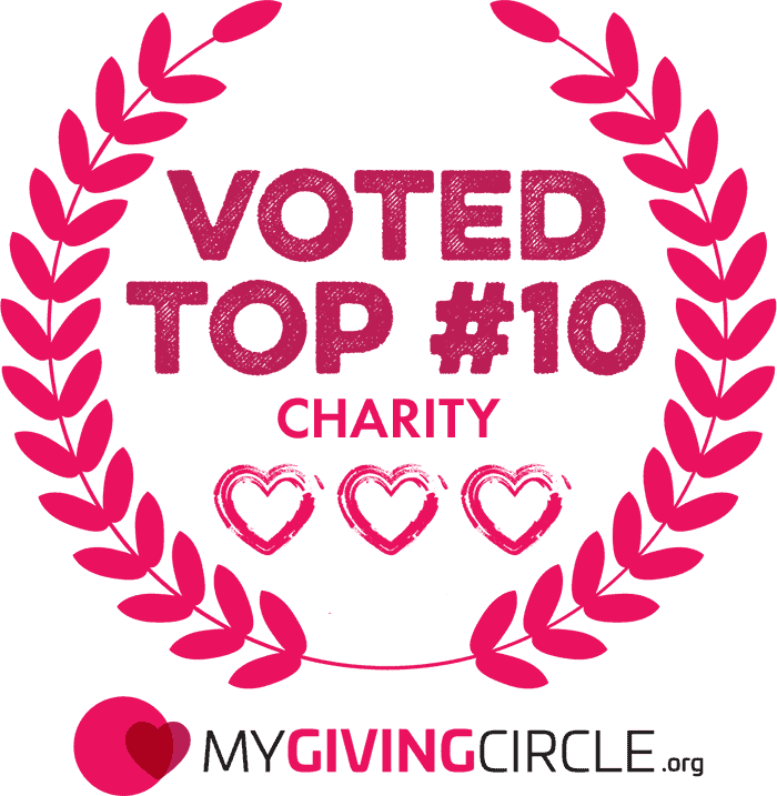 Paws2Rescue badge for being voted a top 10 charity at My Giving Circle
